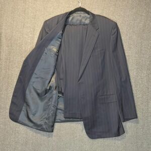 Corneliani Vogue Men's Navy Blue Pinstripe Wool Suit 56L Pants 38 x 34 Italy